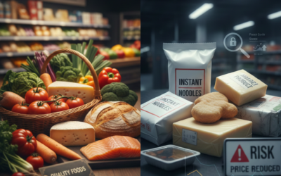 Contrast tussen kwaliteitsvoeding en de risico's van een lage kostprijs in de supermarkt